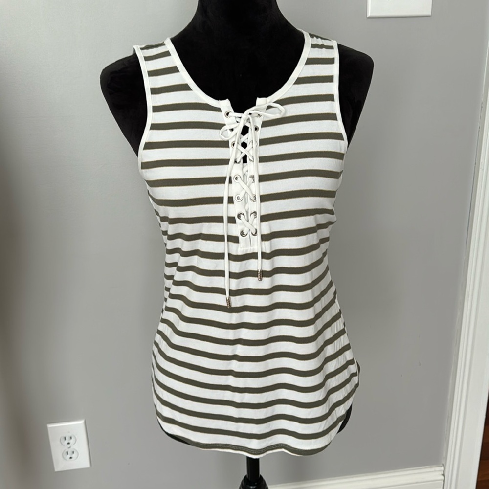 Olive green sleeveless top
